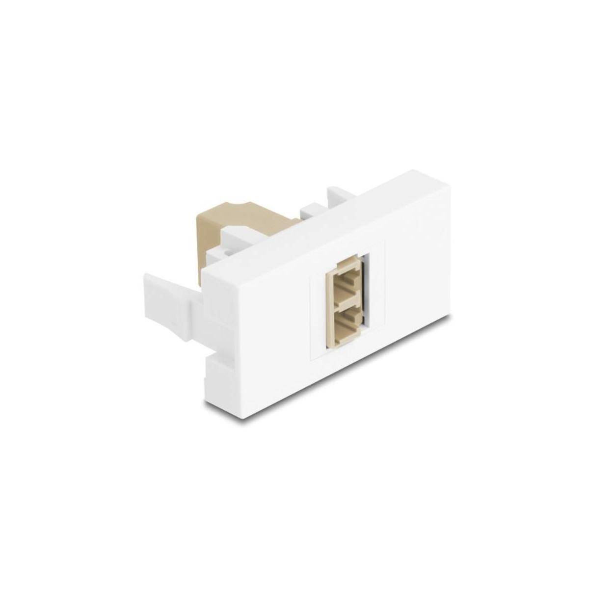 90840 - Easy 45 Modul LC Duplex Buchse zu LC Duplex Buchse weiß beige
