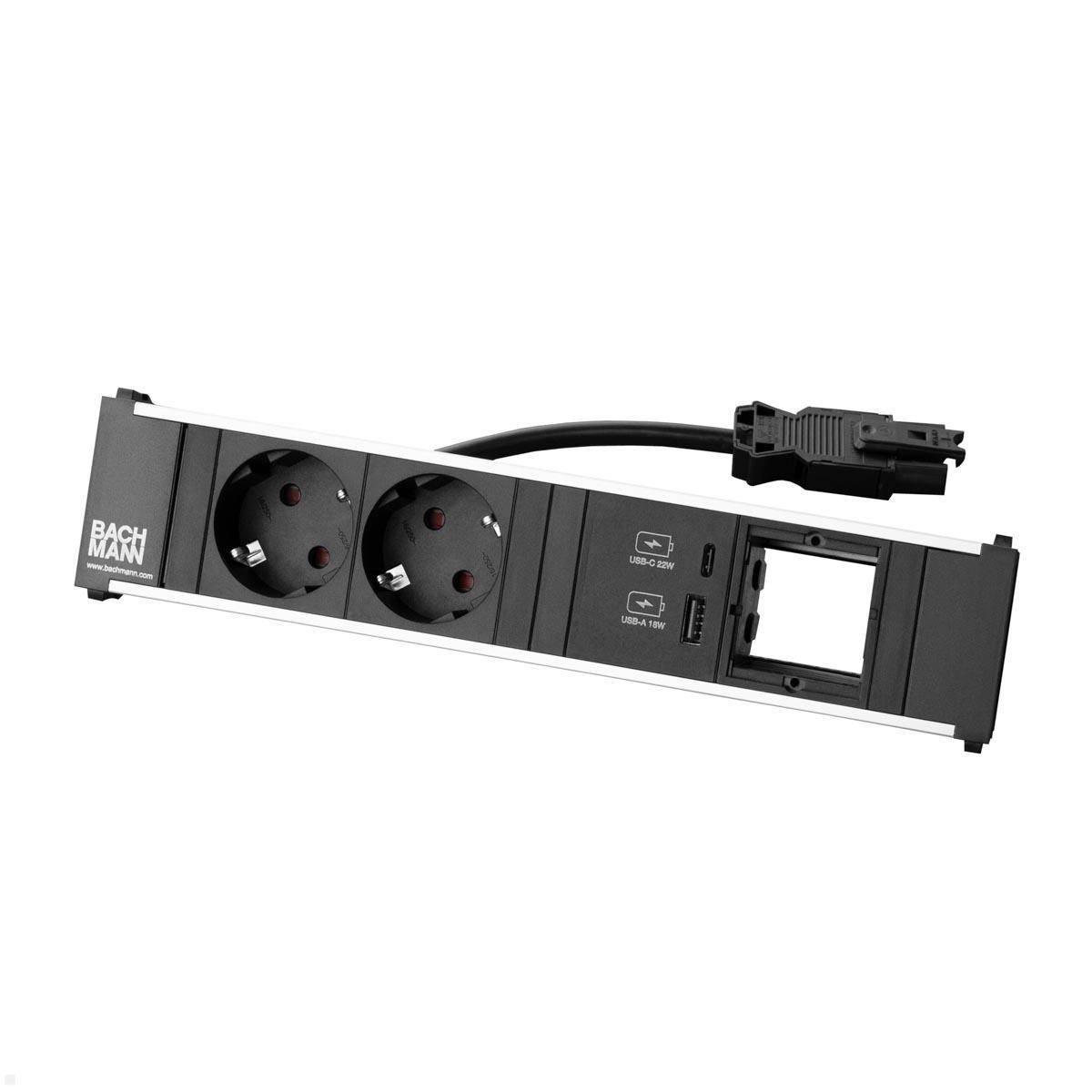 Bachmann CONI 4-fach Steckdoseneinheit 2x Steckdose 1x USB A/C 1x CM (912.08730)