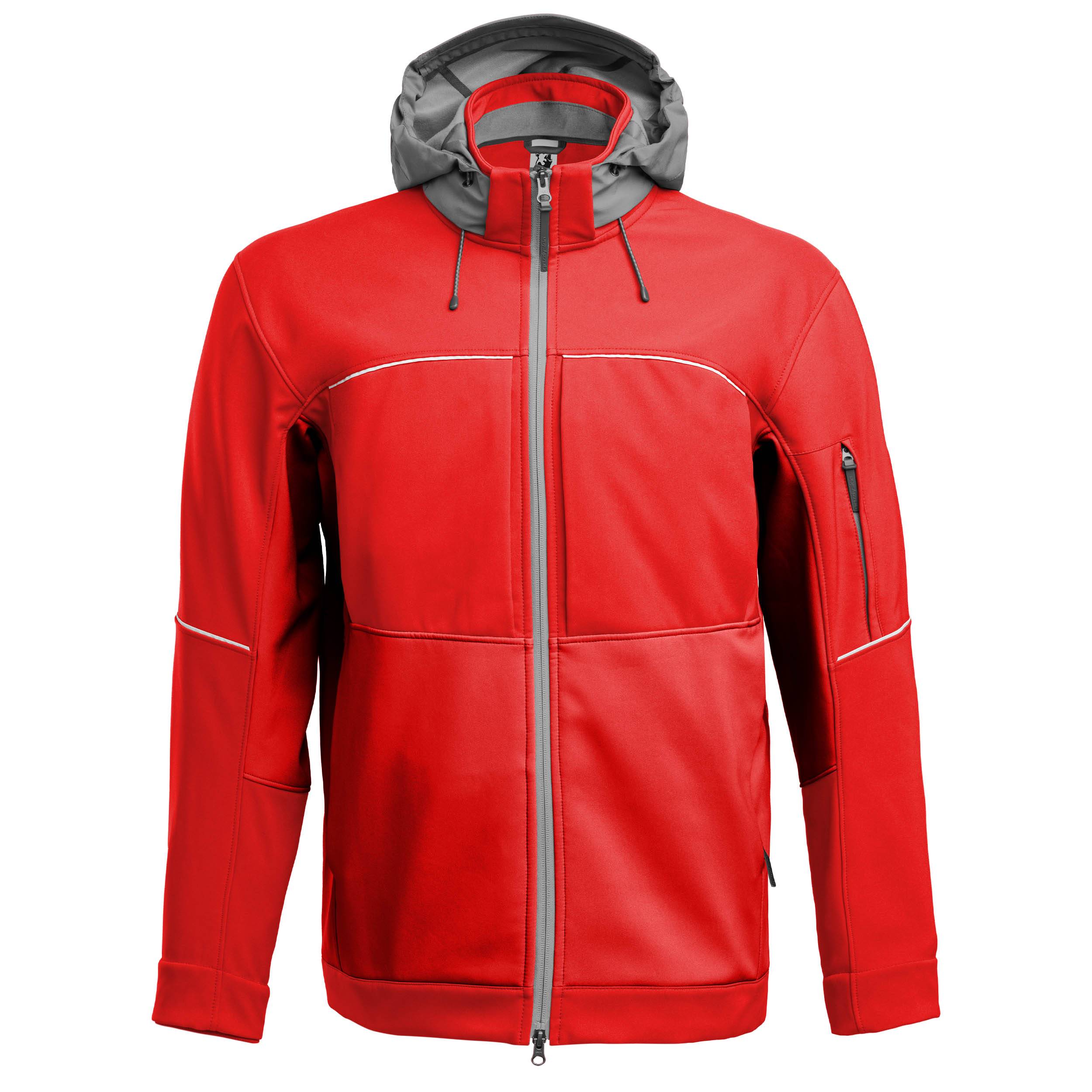 QUALITEX HIGH QUALITY WORKWEAR Softshelljacke RESIST - rot/grau - Herren: 3XL