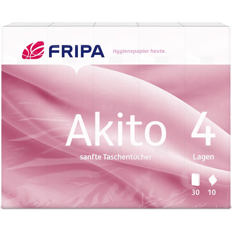 Fripa Taschentücher Akito, 4-lagig, hochweiß, 30er Pack