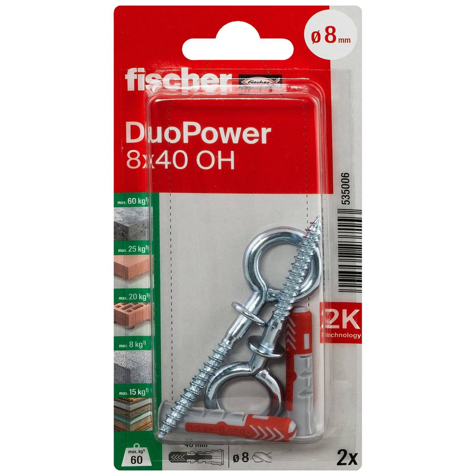 fischer DuoPower 8 x 40 OH mit Ösenhaken
