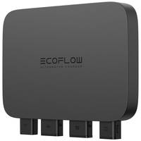 EcoFlow-Wechselrichter-Ladegerät mit elegantem schwarzem Design und mehreren Anschlussports unter dem Gerät.