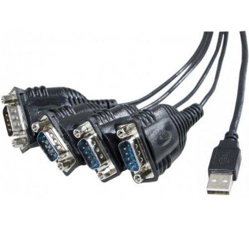 USB 2.0 zu RS232 Serial Adapter, USB St. A/ 4 x St. DB9, 1,3 m
