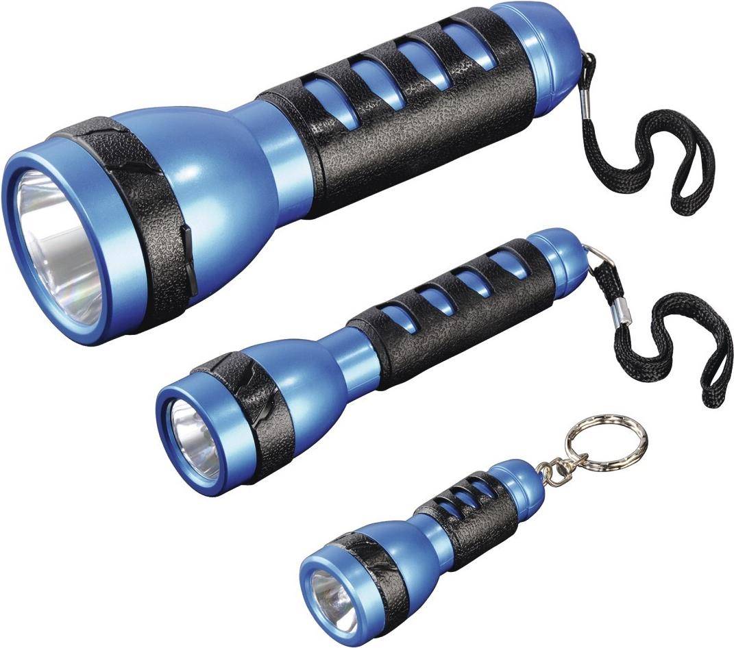 hama LED Taschenlampen-Set ''FL-130'', blau / schwarz drei unterschiedlich große Taschenlampen: 8,5 cm / 15 cm / (113946)
