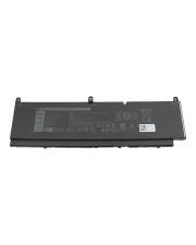 Schwarze rechteckige Laptop-Batteriepack mit Befestigungslaschen, isoliert auf weißem Hintergrund dargestellt.