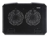 Hama Laptop-Kuehler"Black Metal" neigbar leise 2 Lüfter 40 cm 15.6"
