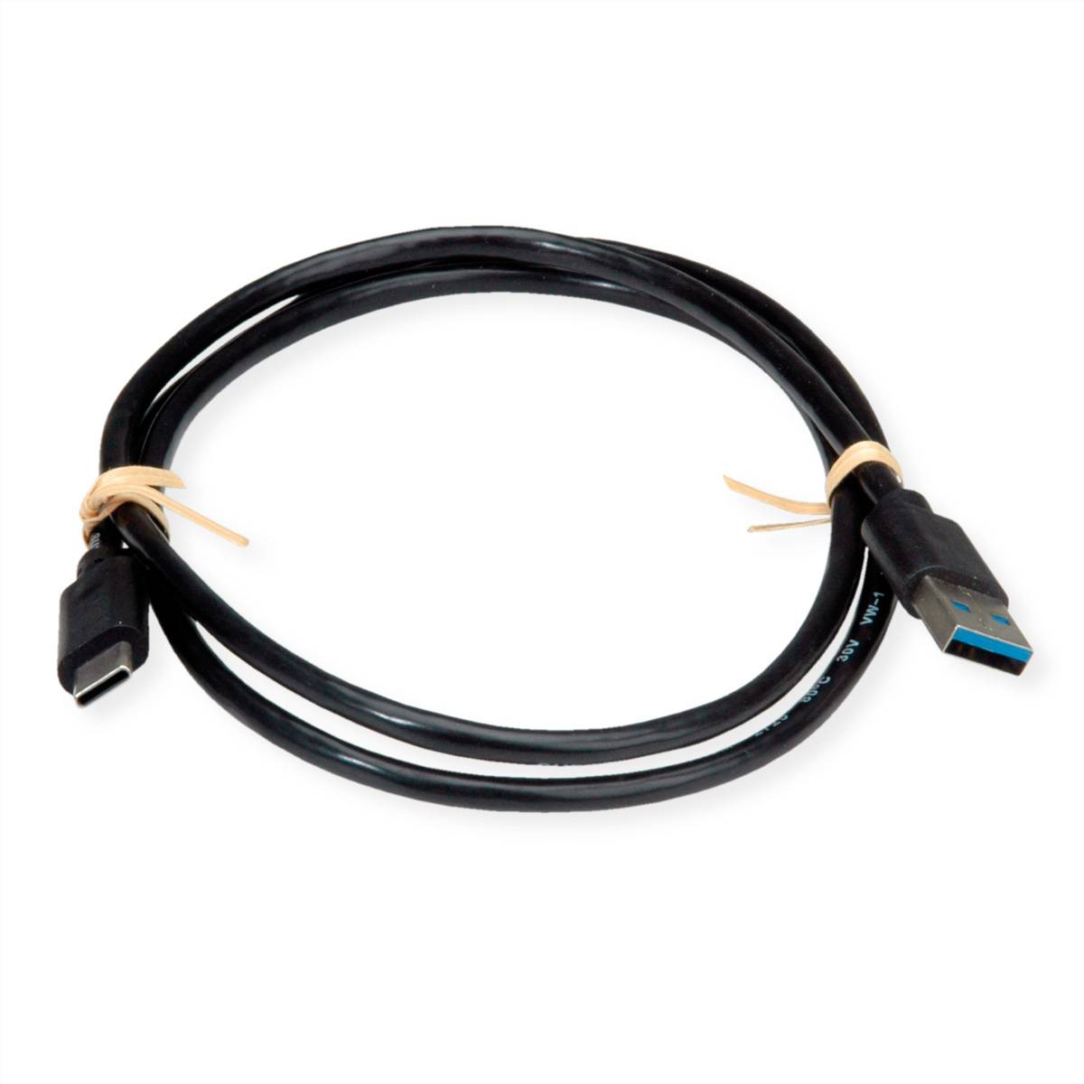 ROLINE RM USB 3.2 Gen 2 Kabel, USB A-C, ST/ST, schwarz, 0,5 m