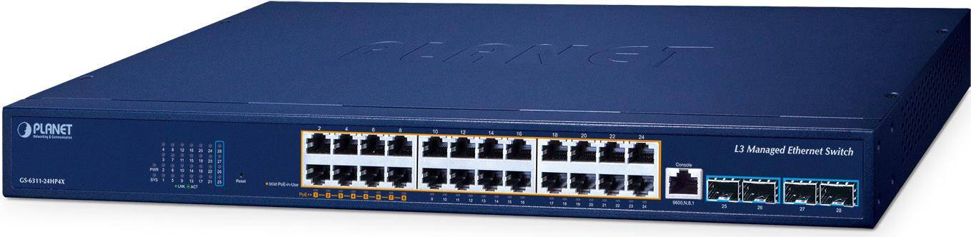 PLANET GS-6311-24HP4X Netzwerk-Switch Managed L3 Gigabit Ethernet (10/100/1000) Power over Ethernet (PoE)