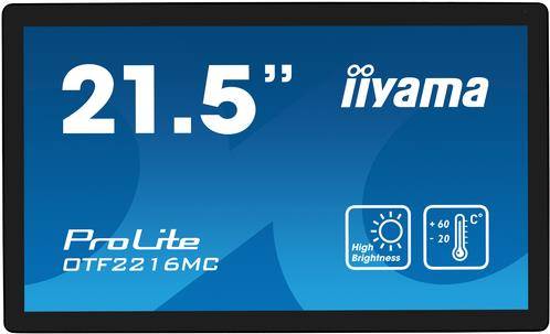 iiyama ProLite OTF2216MC-B1, 55,9cm (22''), Projected Capacitive, 10 TP, Full HD, Ethernet, Kit (USB), schwarz