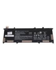 Schwarze Laptop-Batterie auf weißem Hintergrund, mit sichtbarem Etikett und Befestigungslaschen.
