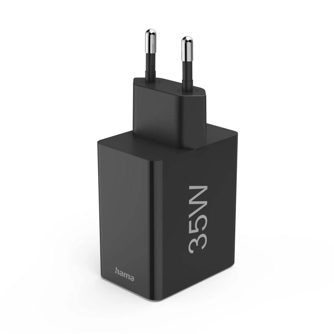 Hama Schnellladegerät 1x USB-C PD 3x USB-A Mini-Ladegerät 35W Schwarz USB Ladegerät - Schnellladegerät