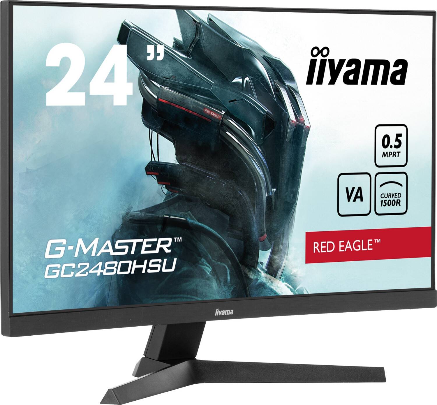 IIYAMA 60.5cm (24'') GC2480HSU-B1 16:9 2xHDMI+DP+USB Curved [Energieklasse E] (GC2480HSU-B1)