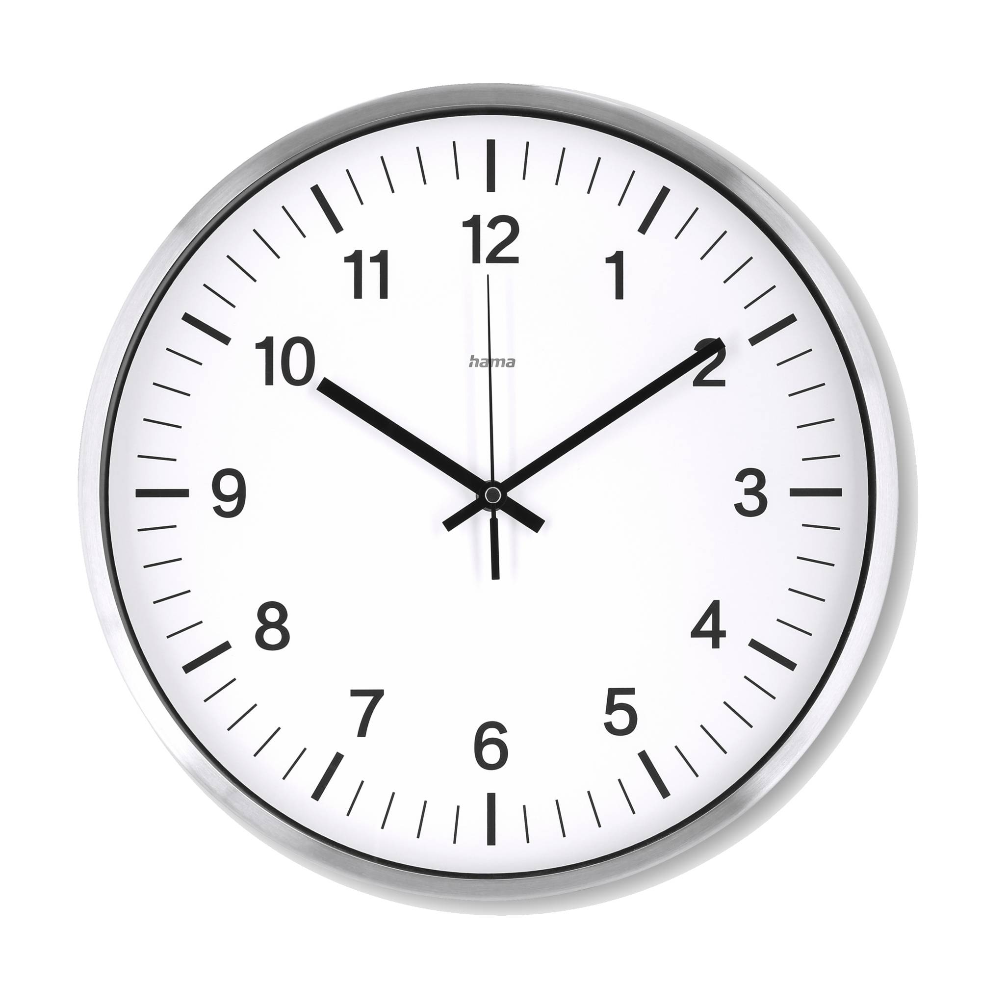 Hama Java, Wand, Funkgesteuerte Uhr, Rund, Silber, Metall, Glas