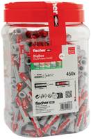 Box mit 450 roten und grauen Fischer DuoPower Dübeln.