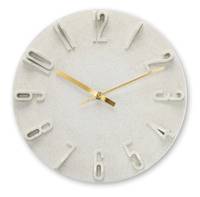 HAMA - Wanduhr Korfu O 30 cm Quarzuhr analog 3D-Ziffern Beige