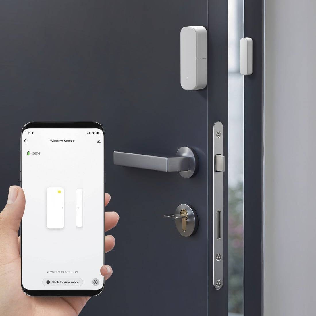HAMA Smart Home Fensterkontakt für Türen, Fenster, Garagen, Zigbee, magnetisch