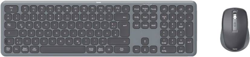Hama Multi-Device-Tastatur-Maus-Set WKM-550 kabellos Funk/BT sw QWERTZ - Maus - 1.600 dpi