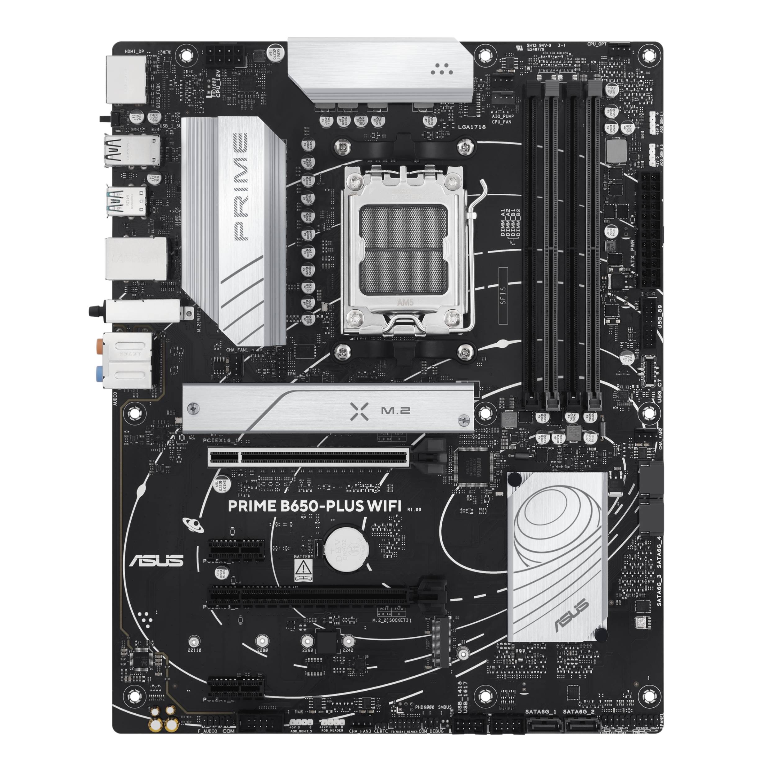 ASUS Prime B650-Plus WiFi - Motherboard - ATX - Socket AM5 - AMD B650 Chipsatz - USB-C 3.2 Gen2, USB 3.2 Gen 2, USB 3.2 Gen 1, USB-C 3.2 Gen 1