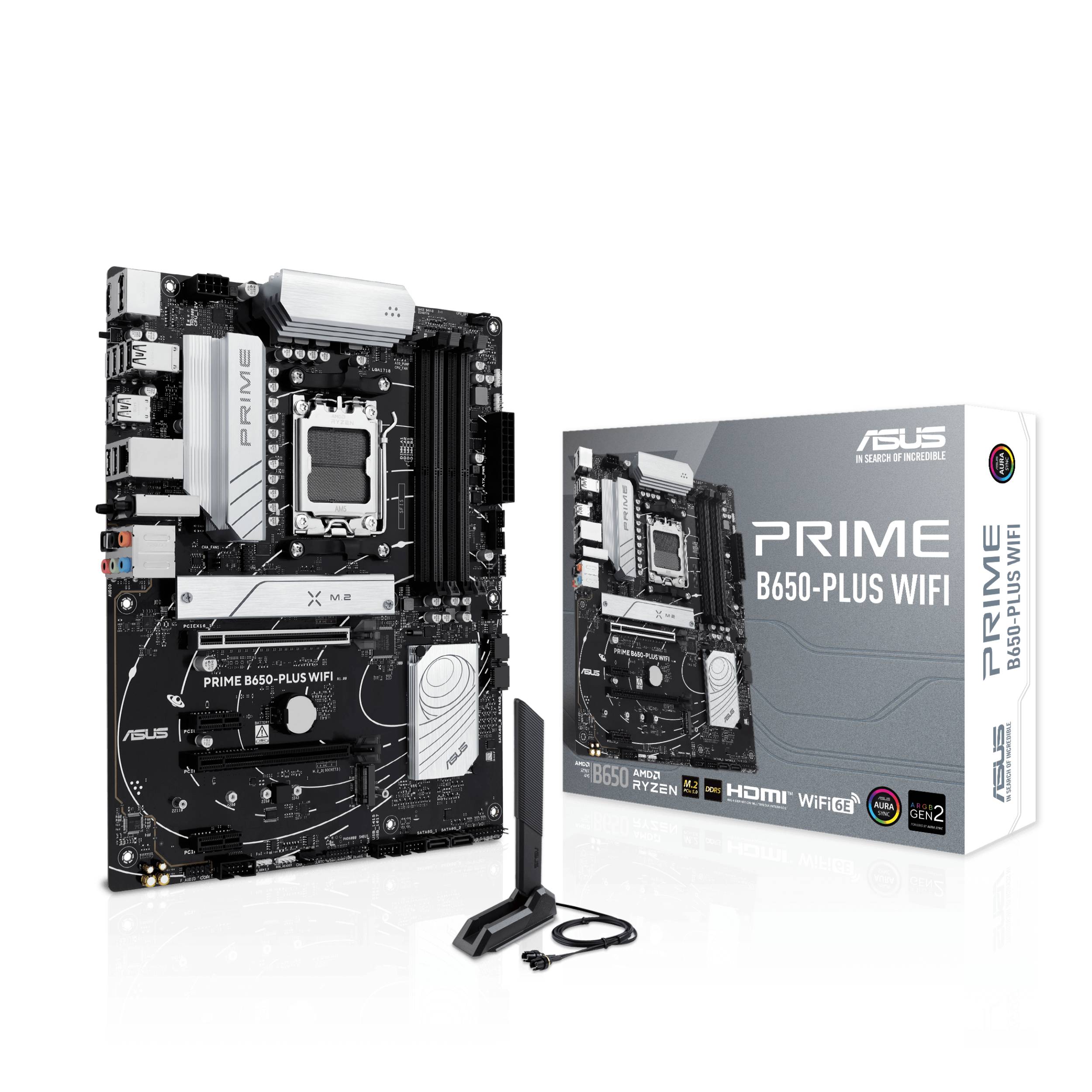 ASUS Prime B650-Plus WiFi - Motherboard - ATX - Socket AM5 - AMD B650 Chipsatz - USB-C 3.2 Gen2, USB 3.2 Gen 2, USB 3.2 Gen 1, USB-C 3.2 Gen 1