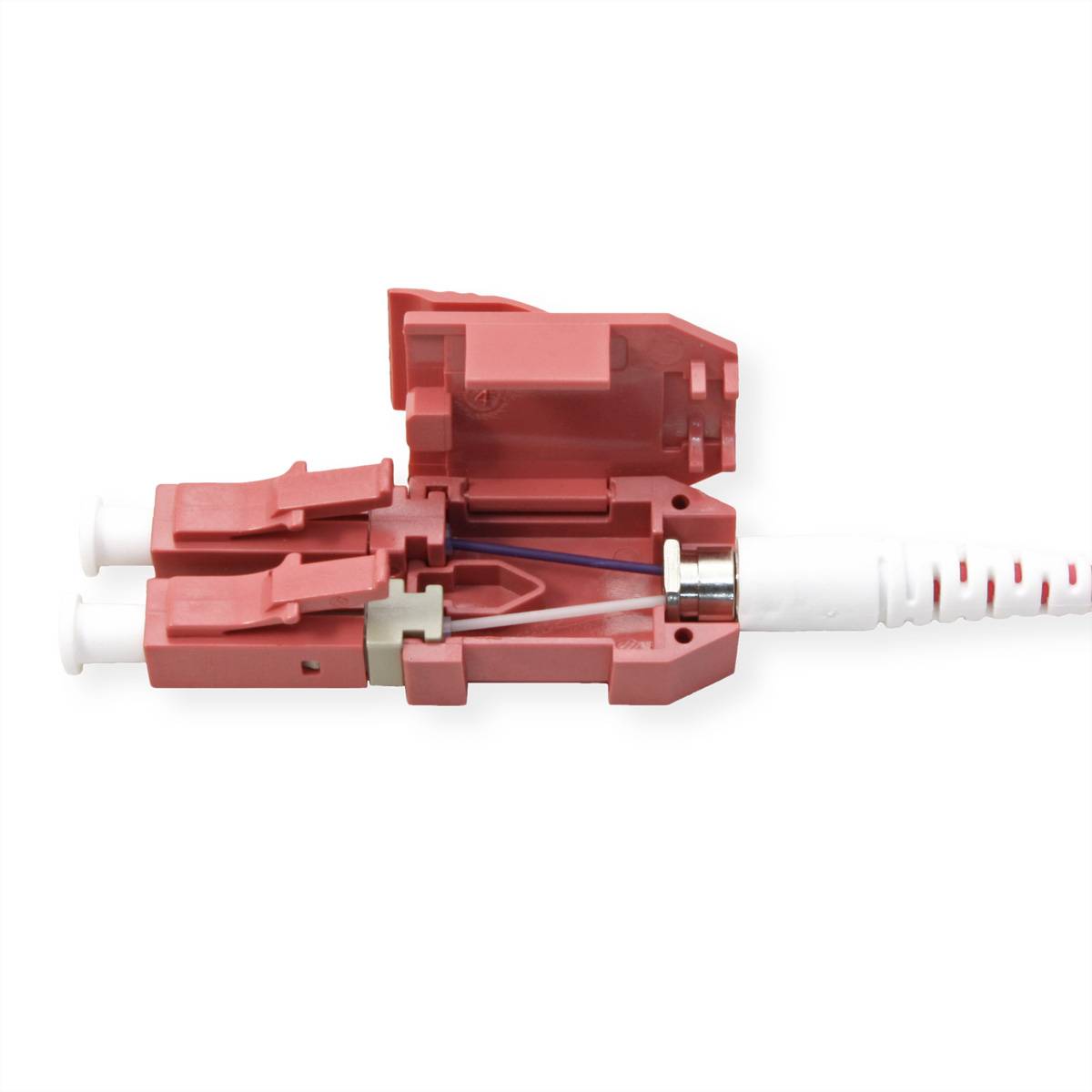 ROLINE LWL-Kabel duplex 50/125µm OM4, LC/LC, LSOH, UNIBOOT, violett, 15 m
