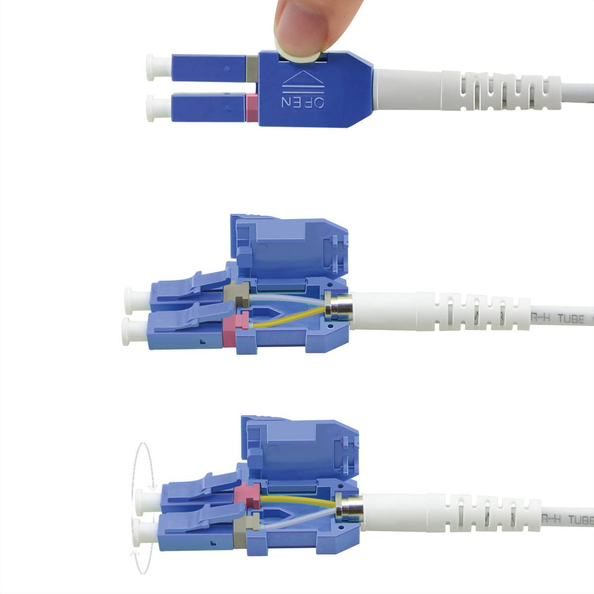 ROLINE LWL-Kabel duplex 9/125µm OS2, LC/LC, UNIBOOT, gelb, 7 m