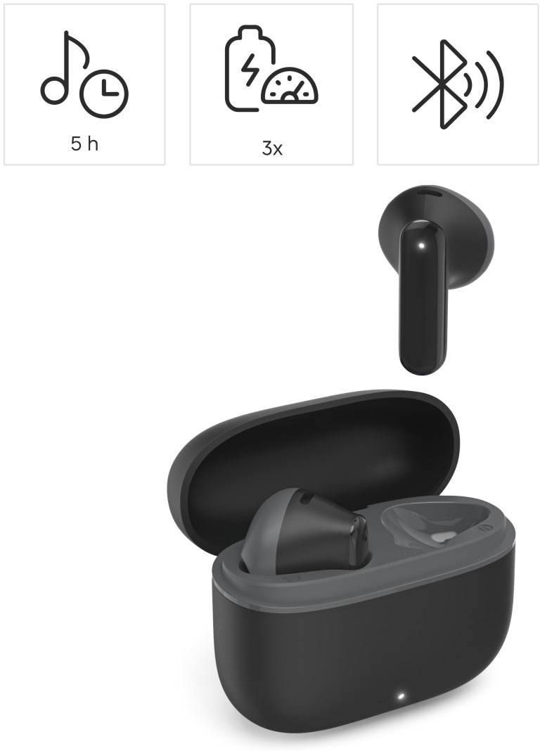 Hama Freedom Light II, True Wireless Stereo (TWS), Anrufe/Musik, Kopfhörer, Schwarz