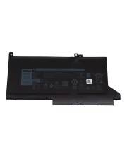 Schwarze Dell-Laptop-Batterie auf weißem Hintergrund.