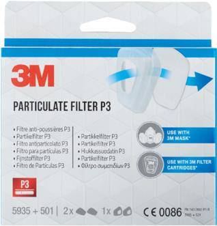 3M Partikelfilter FFP3 5935PRO2 2Paar +1Paar Halter (5935PRO2)