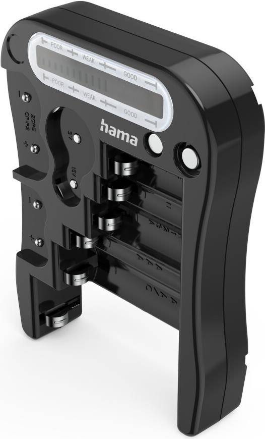 Hama Batterietester, Universal-Messgerät für Akkus, Batterien, Knopfzellen (00223544)
