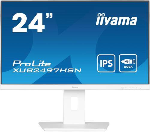 iiyama ProLite XUB2497HSN-W2 LED-IPS-Monitor 60,5 cm (23,8 Zoll) 1920x1080 16:9 100 Hz HDMI DisplayPort USB-C weiß