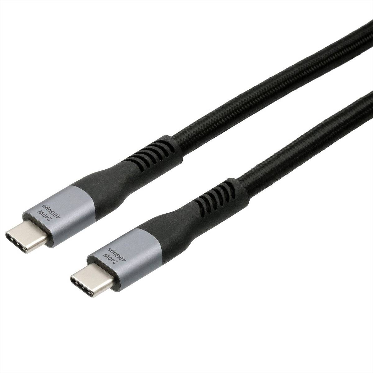 EXSYS EX-K1598-1.0 USB4 Kabel USB-C Stecker, 8K UHD-2, 40Gbit/s, 5A, 240W, schwarz, 1 m