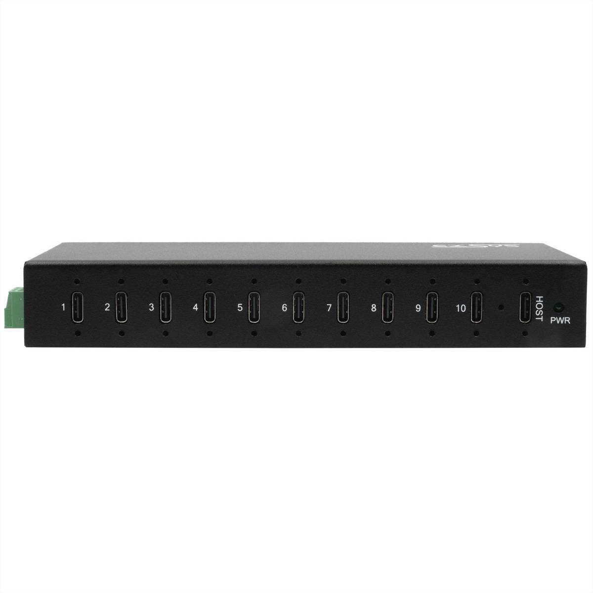 EXSYS EX-12277HMS 10-Port USB 3.2 Gen 2 Metall HUB, mit 10x C-Anschlüsse