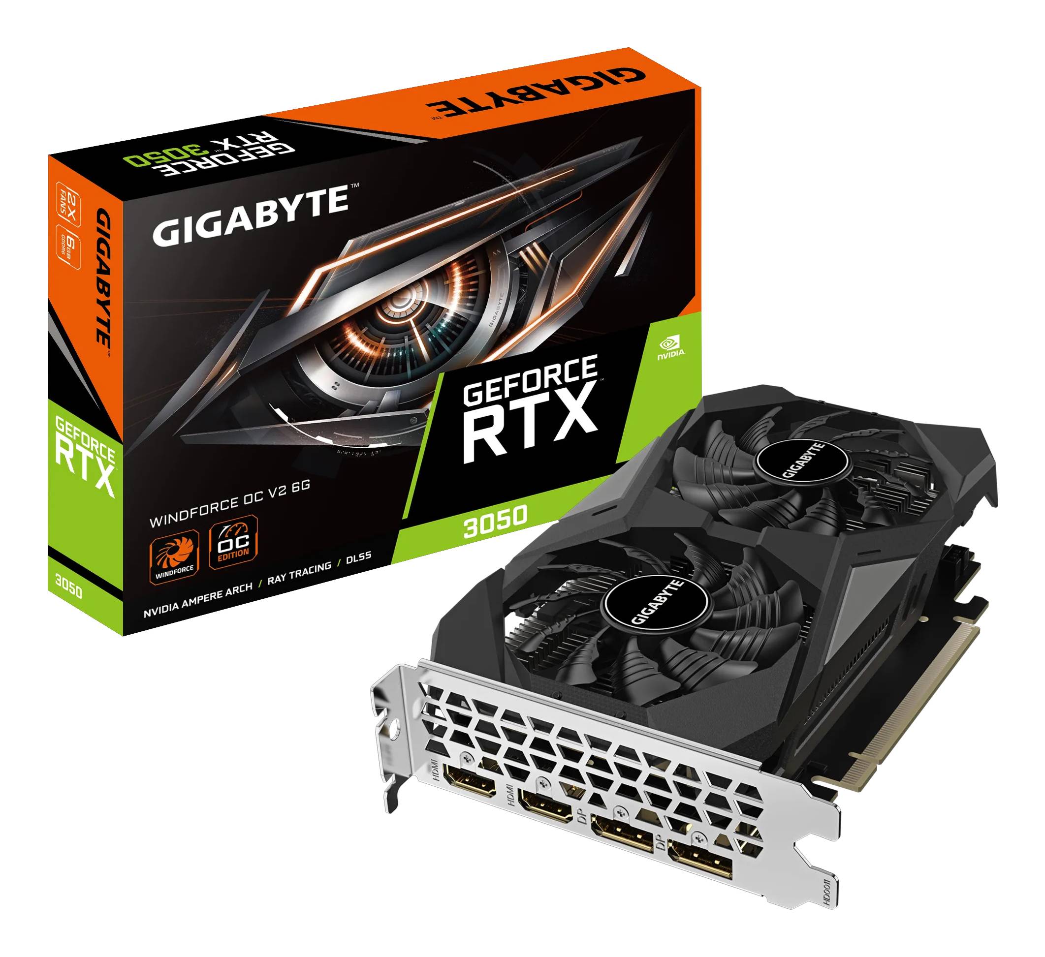 Gigabyte RTX3050 Windforce OC V2 6GB GDDR6 2xHDMI 2xDP