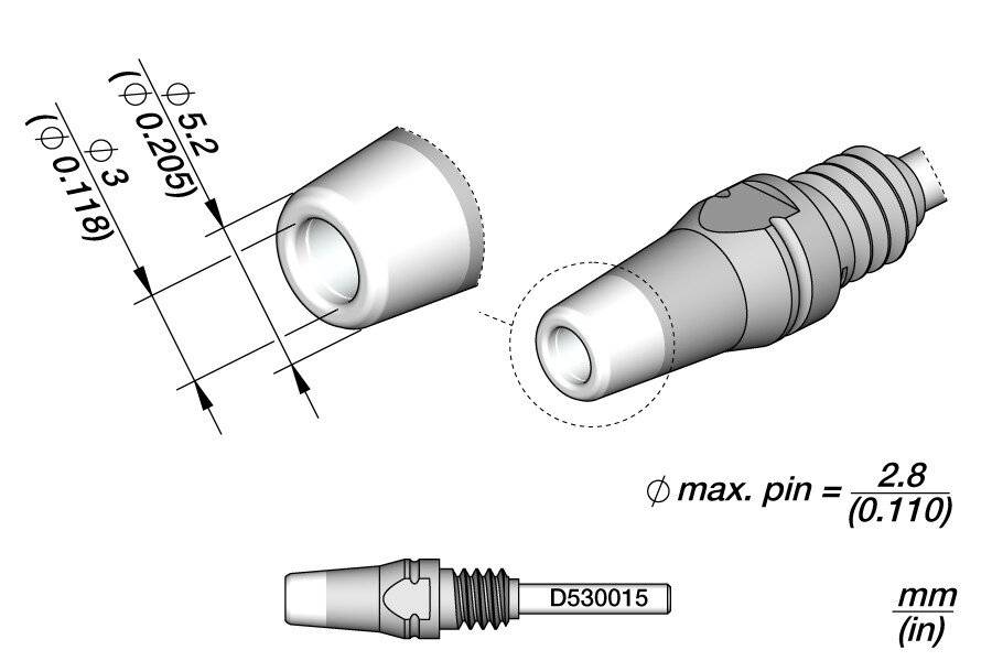 Entlötspitze für Pin, Ø 3 mm, S1, D530015