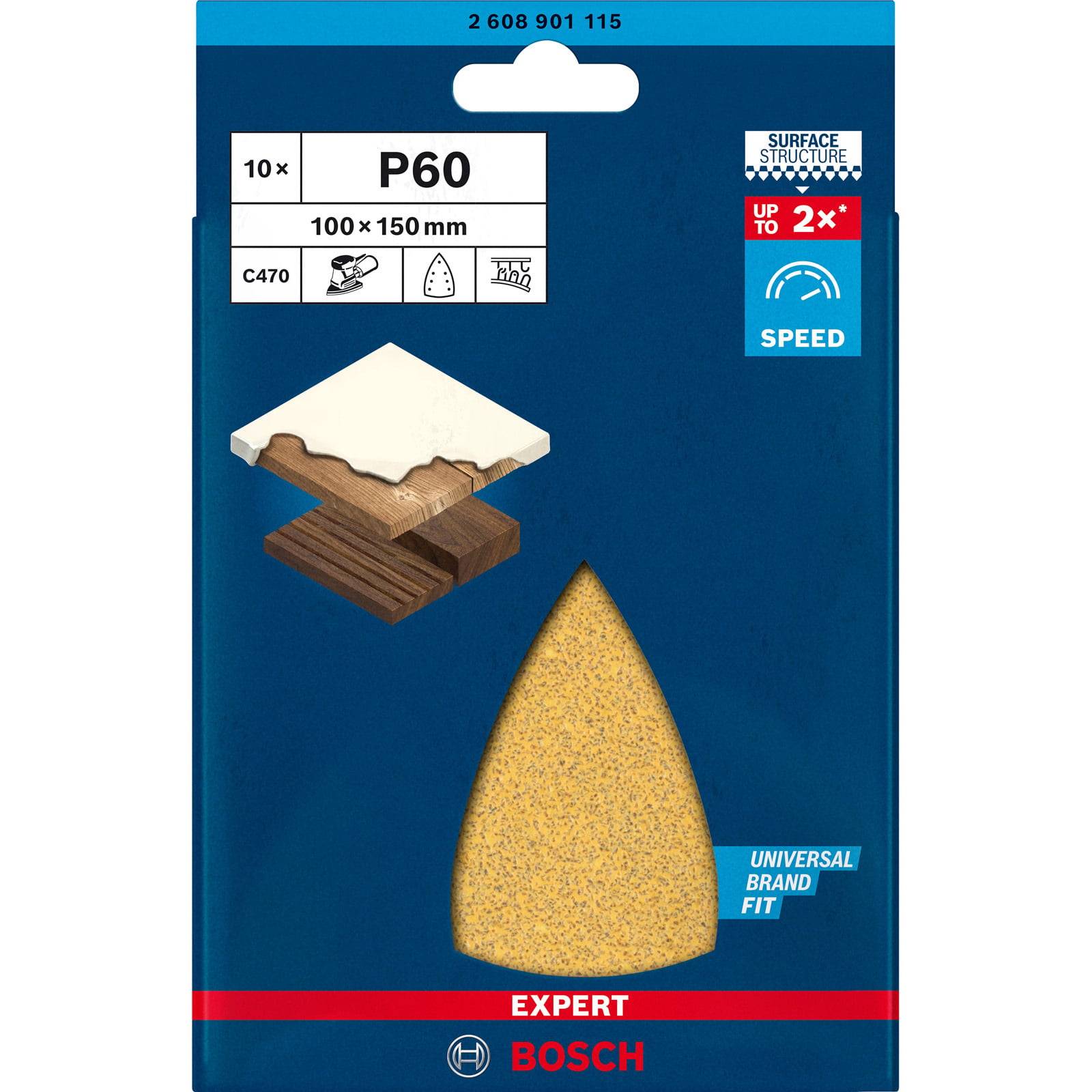 Bosch 2 608 901 115 - Sandpapier - Holz - Bosch - Braun - 150 mm - 100 mm