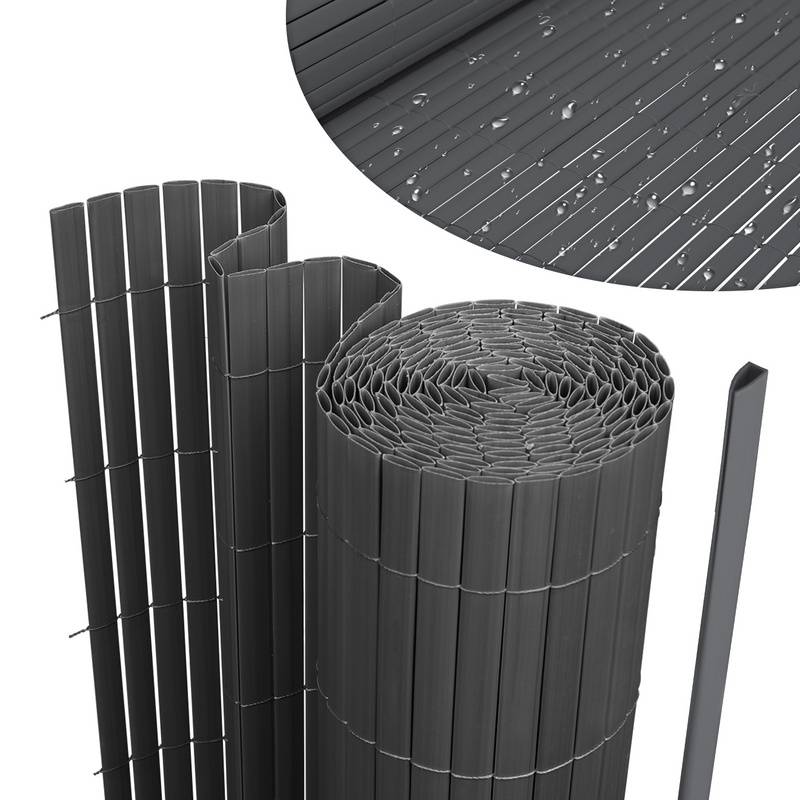 PVC Sichtschutzmatte Sichtschutzzaun Sichtschutz für Zaun Balkon Windschutz Grau 80x1000cm