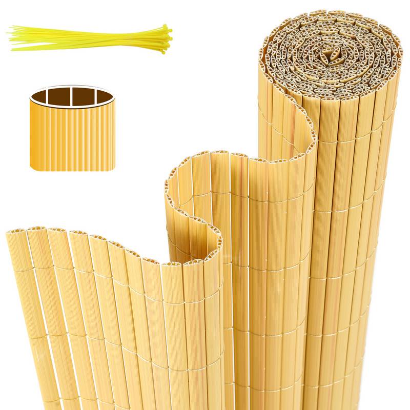 PVC Sichtschutzmatte Sichtschutzzaun Balkon Windschutz Sichtschutz für Zaun Bambus 80x500cm