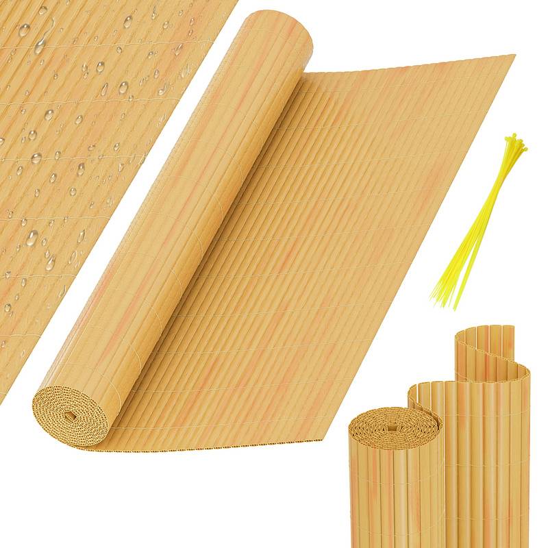 PVC Sichtschutzmatte Sichtschutzzaun Balkon Windschutz Sichtschutz für Zaun Bambus 180x400cm