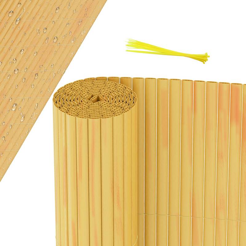 PVC Sichtschutzmatte Sichtschutzzaun Balkon Windschutz Sichtschutz für Zaun Bambus 180x500cm