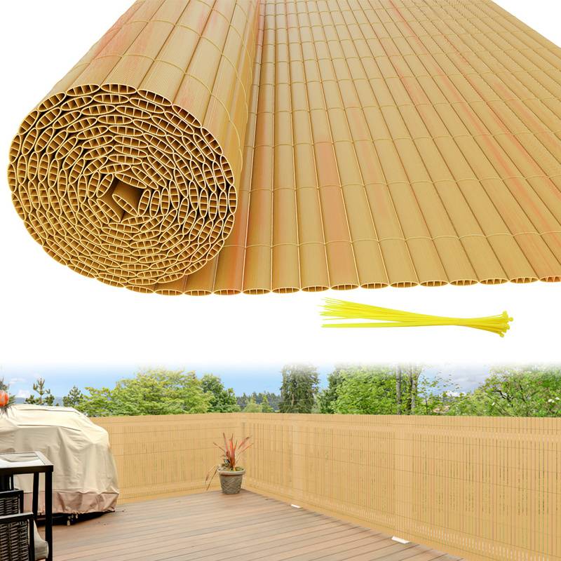 PVC Sichtschutzmatte Sichtschutzzaun Balkon Windschutz Sichtschutz für Zaun Bambus 140x400cm