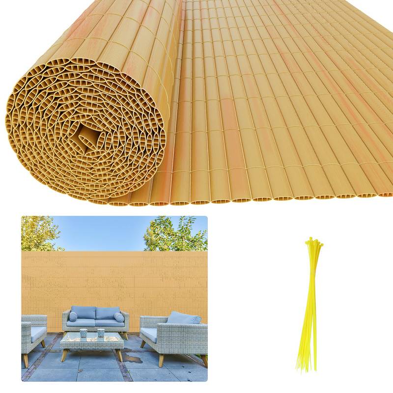 PVC Sichtschutzmatte Sichtschutzzaun Balkon Windschutz Sichtschutz für Zaun Bambus 140x700cm