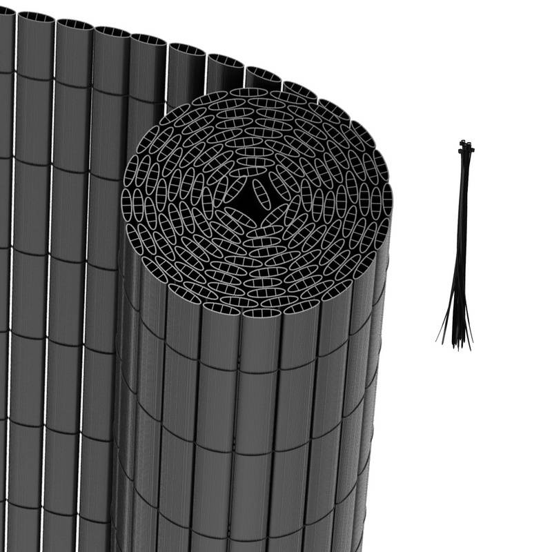 PVC Sichtschutzmatte Sichtschutzzaun Balkon Windschutz Sichtschutz für Zaun Grau 120x300cm