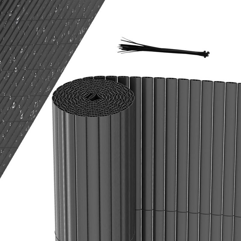 PVC Sichtschutzmatte Sichtschutzzaun Balkon Windschutz Sichtschutz für Zaun Grau 120x800cm