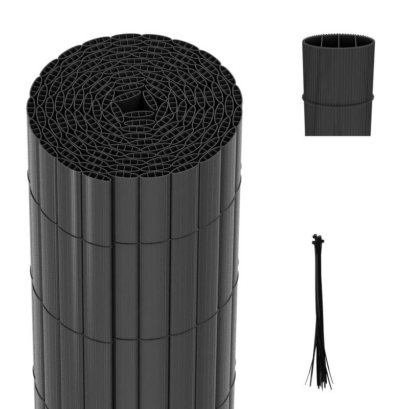 PVC Sichtschutzmatte Sichtschutzzaun Balkon Windschutz Sichtschutz für Zaun Grau 90x700cm