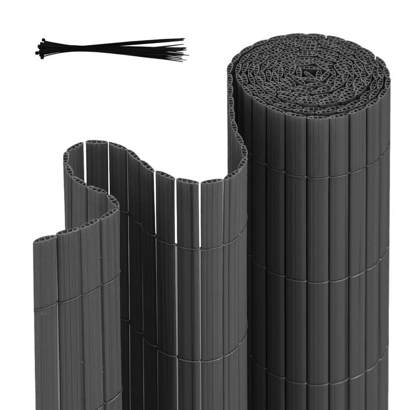 PVC Sichtschutzmatte Sichtschutzzaun Sichtschutz für Zaun Balkon Grau 1,4 x 5m