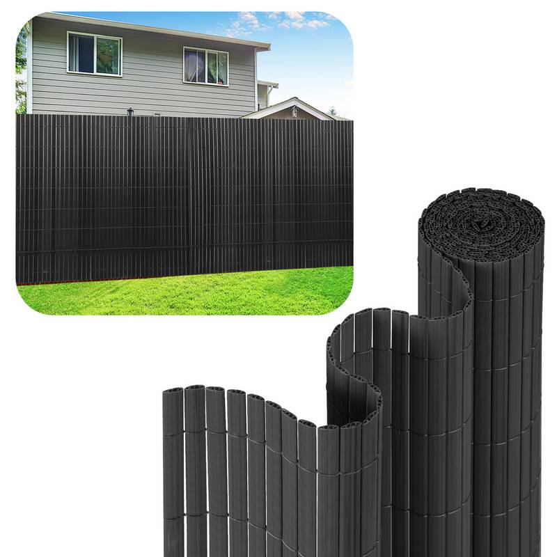 PVC Sichtschutzmatte Sichtschutzzaun Balkon Windschutz Sichtschutz für Zaun Grau 160x300cm
