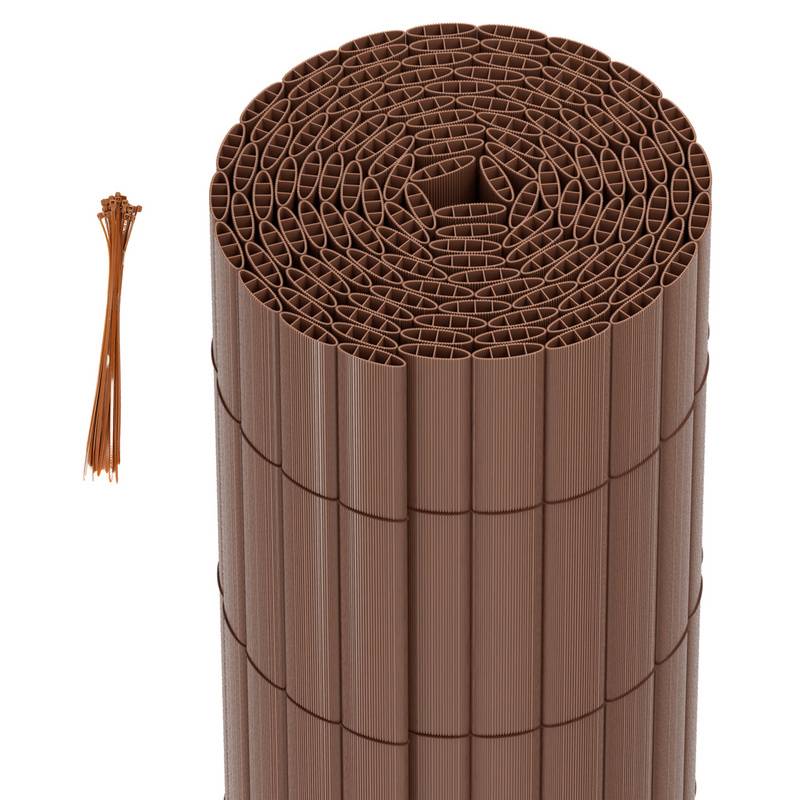 PVC Sichtschutzmatte Sichtschutzzaun Balkon Windschutz Sichtschutz für Zaun Braun 120x700cm