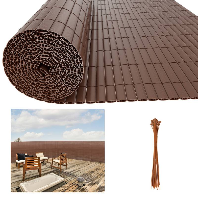 PVC Sichtschutzmatte Sichtschutzzaun Balkon Windschutz Sichtschutz für Zaun Braun 120x1000cm