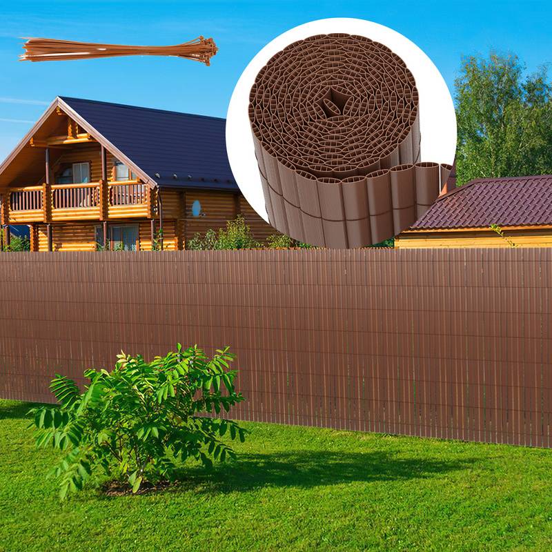 PVC Sichtschutzmatte Sichtschutzzaun Balkon Windschutz Sichtschutz für Zaun Braun 90x800cm