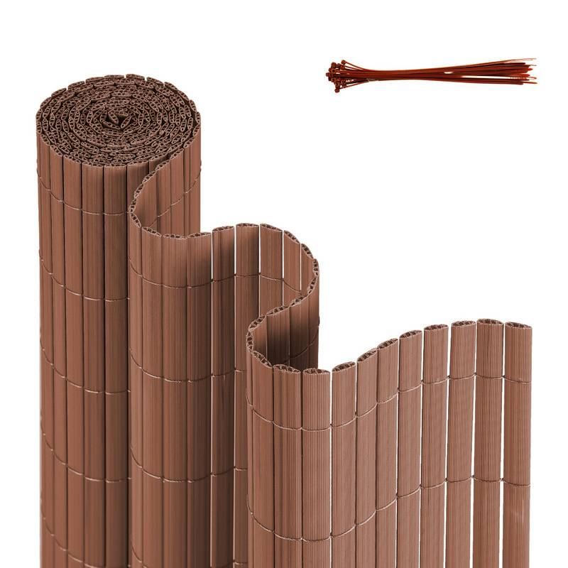 PVC Sichtschutzmatte Sichtschutzzaun Balkon Windschutz Sichtschutz für Zaun Braun 140x400cm